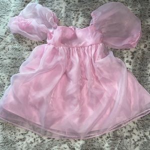 Organza babydoll dress pink